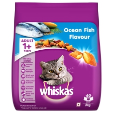 Whiskas Adult (+1 year) Dry Cat Food, Ocean Fish Flavour, 3kg 