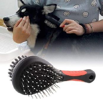 Double Sided Bristle Pin Dog Grooming Brush (Medium)