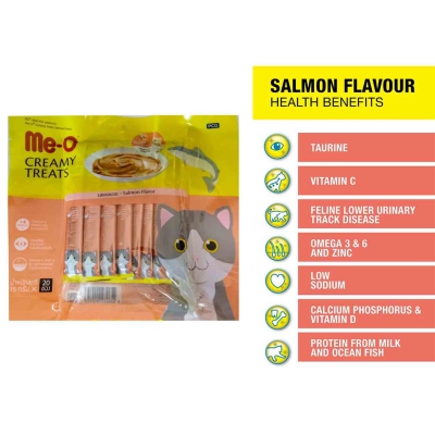Me-O Creamy Treats Salmon Flavour, 60g (15g x 4)