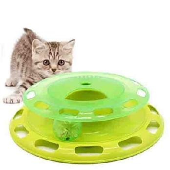 Funny Pet Toys Cat Crazy Ball Disk Interactive Amusement Plate Play and Feeding Disc Detachable Cover Turntable Cat Toy