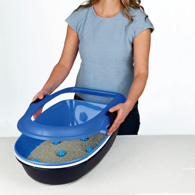 BERTO LITTER TRAY, THREE PART WITH SEPARATING SYSTEM, BLUE