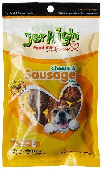 JerHigh Cheese and Sausage Dog Treats, 100 g
