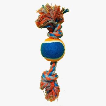 Cotton Toy 2 Knot with Tennis Ball