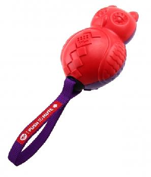 GiGwi Owl 'Push To Mute' Red/Purple, Medium