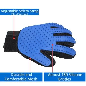 Pet Grooming Gloves Tool For Dog And Cat, Blue Color, 60 Gram, Pack Of 1
