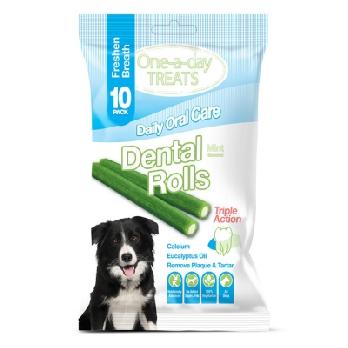 One-a-day Treats Dental Rolls Mint Flavored Daily Oral Care Vegetable Dog Treat (200 g)