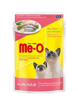 Me-O Cat Food Sardine with Red Snapper in Jelly 80g 