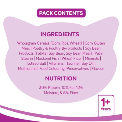 Whiskas Adult (+1 year) Dry Cat Food, Mackerel Flavour